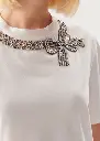 EXQUİSE FİYONK İŞLEMESİ DETAYLI BİSİKLET YAKA PAMUKLU REGULAR SİYAH T-SHIRT
