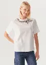 EXQUİSE FİYONK İŞLEMESİ DETAYLI BİSİKLET YAKA PAMUKLU REGULAR SİYAH T-SHIRT