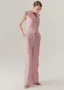 EXQUİSE RAHAT KALIP PUDRA KETEN PANTOLON