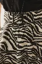 EXQUİSE TOKALI KEMER DETAYLI ZEBRA DESENLİ A KESİM SAF PAMUK MİDİ ETEK