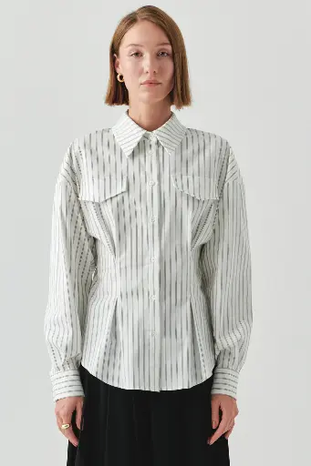 Çizgili Uzun Kollu Gömlek