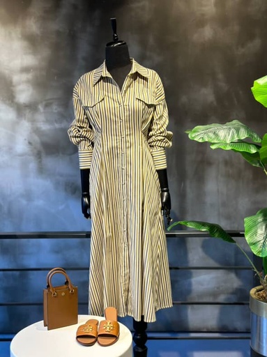 Çizgili Renkli Elbise