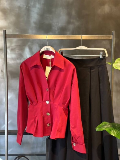 Bel Detaylı Poplin Kısa Gömlek